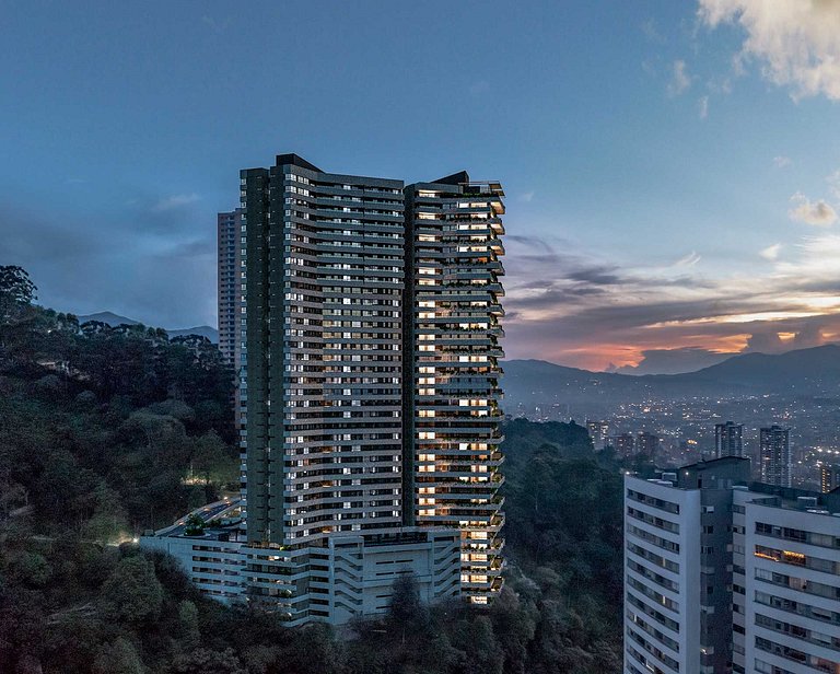 Encanto Panorámico Medellín desde un gran balcón